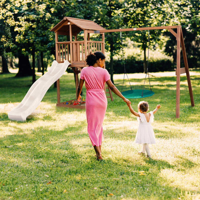 AXI Swing Set with Swing(s) , 1 Slide(s), White