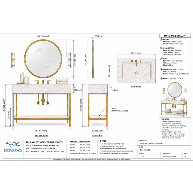 Meuble-lavabo simple l 35 po x P 21 po x H 33 po