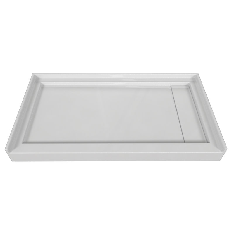Signature 54'' W 32'' D Rectangular Single Shower Base, White, Left