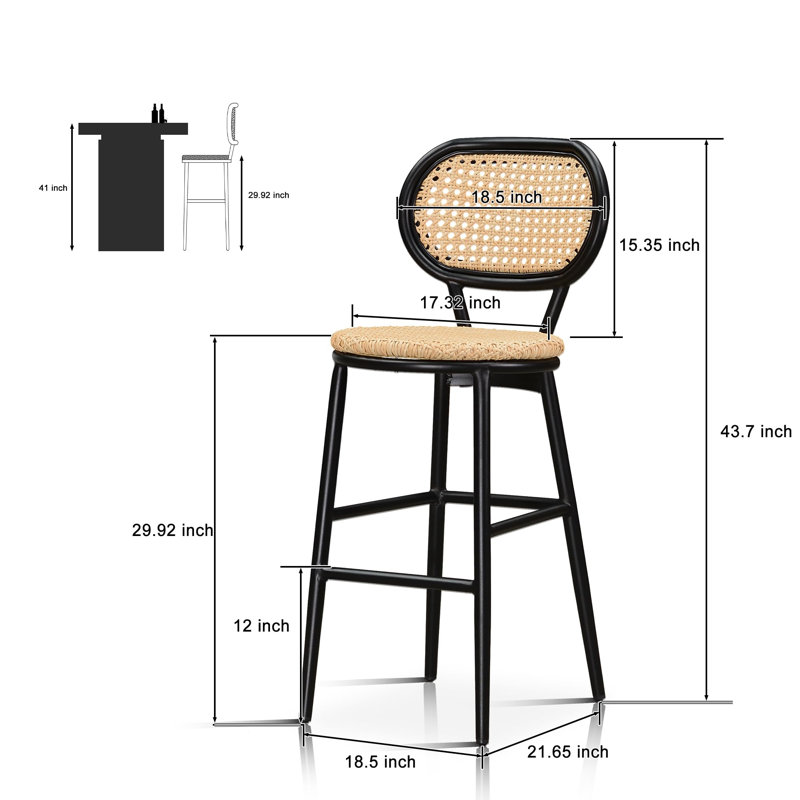 Tabouret rembourré Alexaundra, Or, H 29,92 po