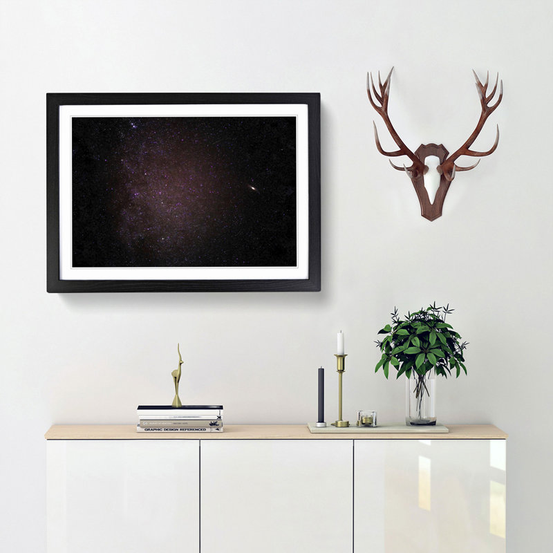 Starry Sky in Pink in Abstract - Picture Frame Graphic Art Print, Black Framed, 48cm H x 65cm W x 2cm D