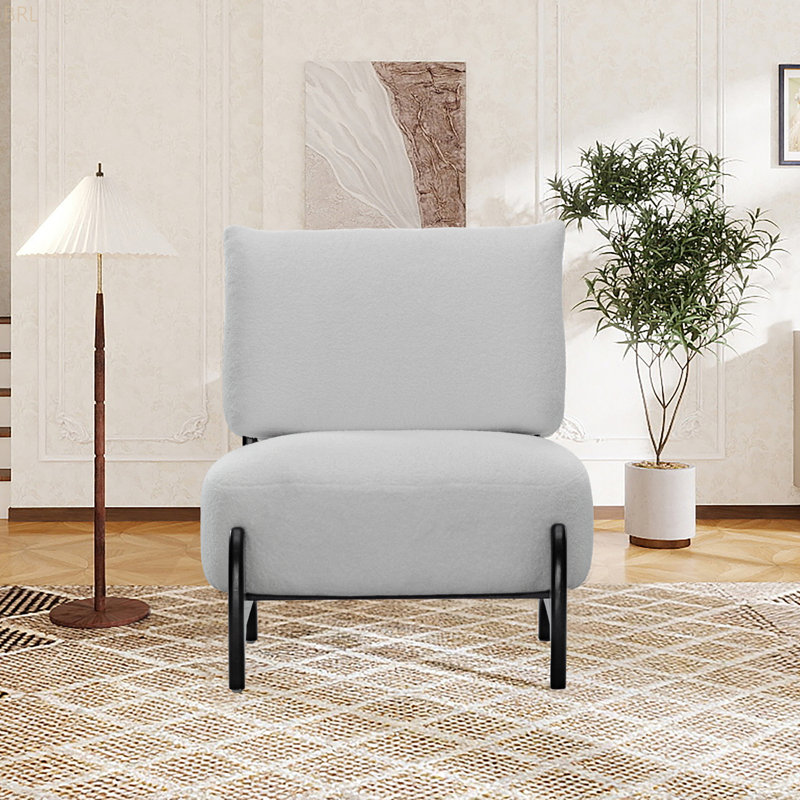 Chaise d'appoint rembourrée, Noir, Blanc/Noir