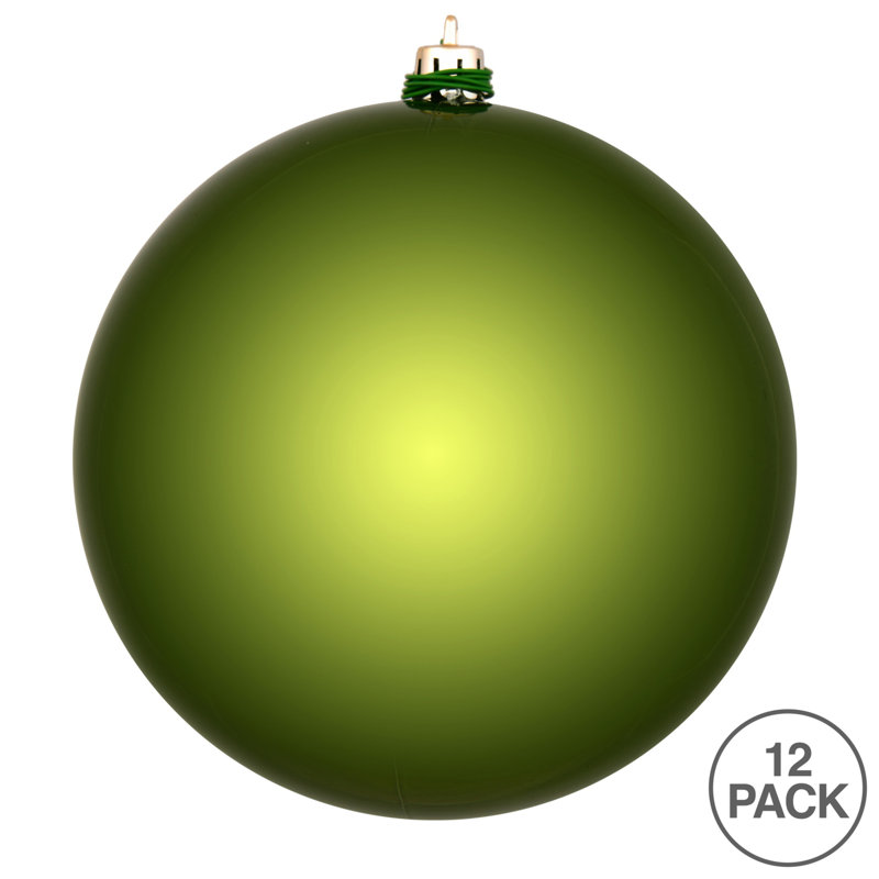 Holiday Décor Ball Ornament, 3" H x 3" W x 3" D, Juniper Green Shiny