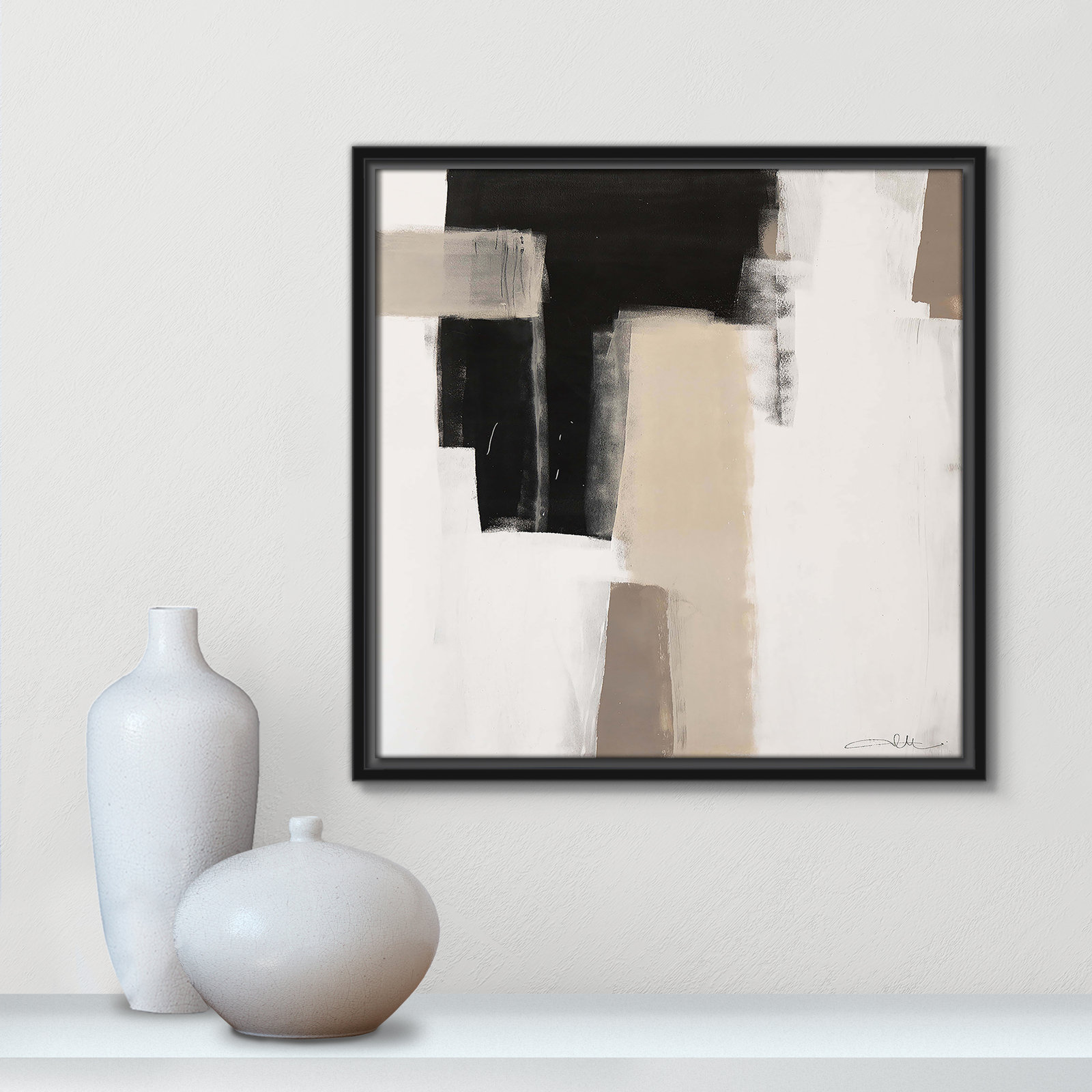 Earth Scapes I Print, 17.5" H x 17.5" W x 2" D, Black Floater Framed