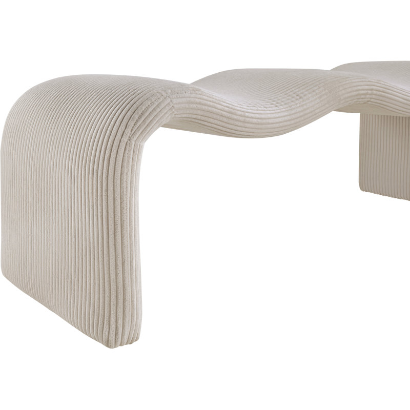 Banc en tissu Willow, Tissu velours côtelé beige