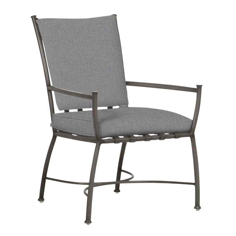 Chaise avec accoudoirs en aluminium Majorque, InsideOut® Rollo ‑ lin Chambray, Welt