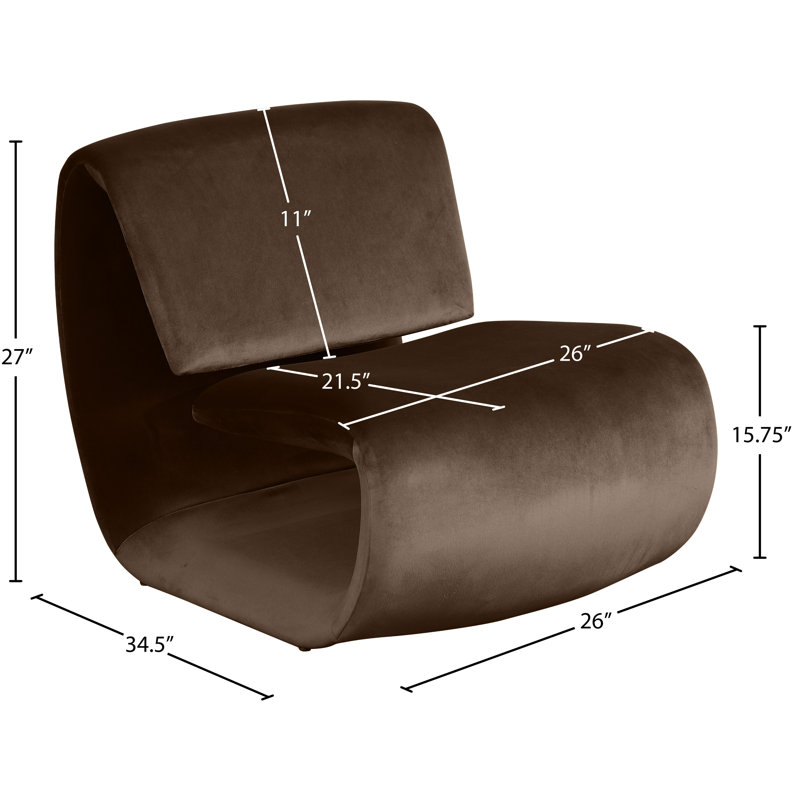 Fauteuil d'appoint en velours Koco, Velours brun
