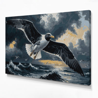 Oiseaux, art mural sur toile bleu