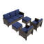 Ensemble de conversation 5 pièces pour patio, ensemble de conversation en osier brun avec canapé 3 places-1931829730
