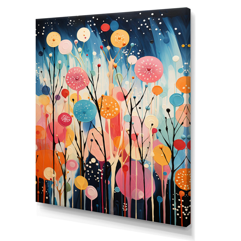 " Colourful Mid Century Colourful Contrasts III ", Wrapped Canvas, 44" H x 34" W