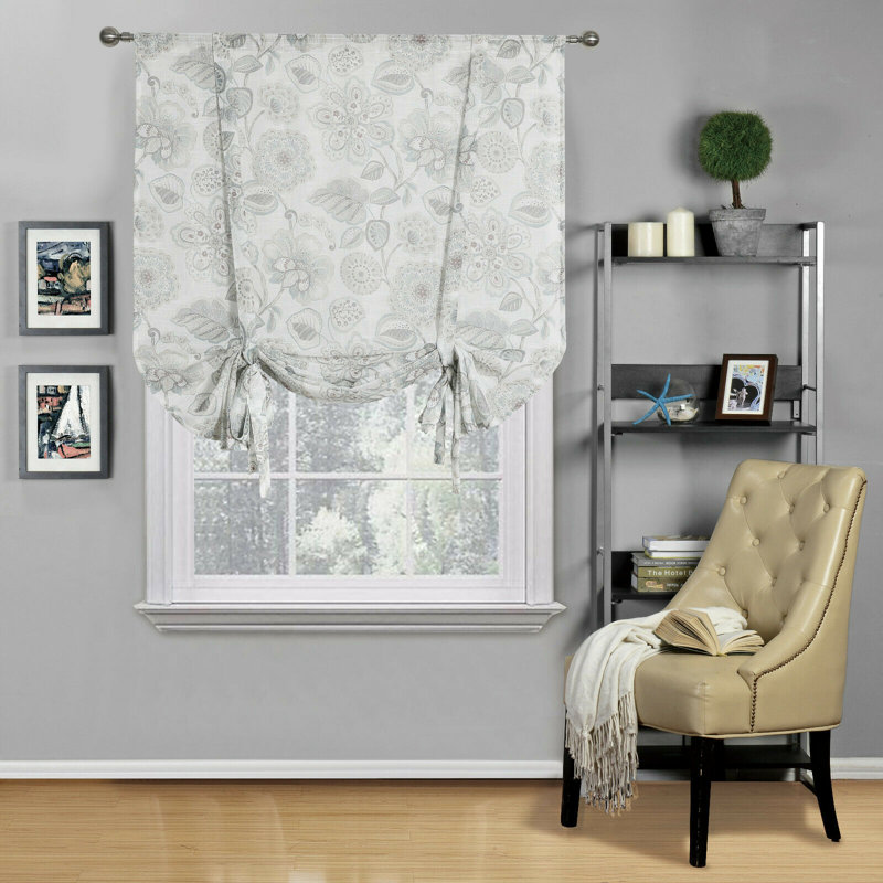 Rideaux de fenêtre Shabby Elegance Floral, Aqua