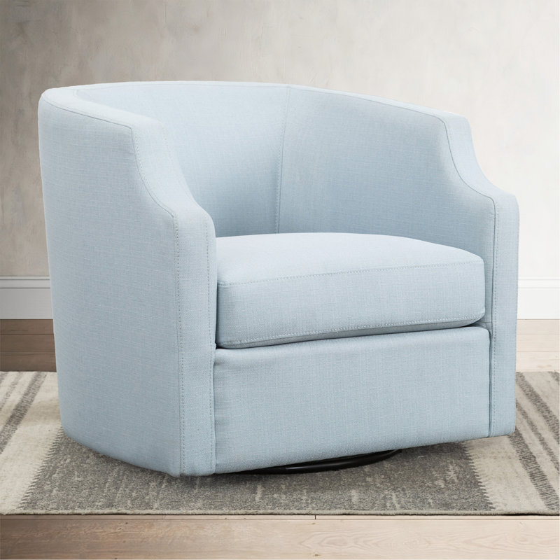 Fauteuil demi-tonneau pivotant bleu ciel