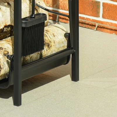 Rangement intérieur / extérieur pour bois de chauffage avec outils fiables - 2, noir 2 couches