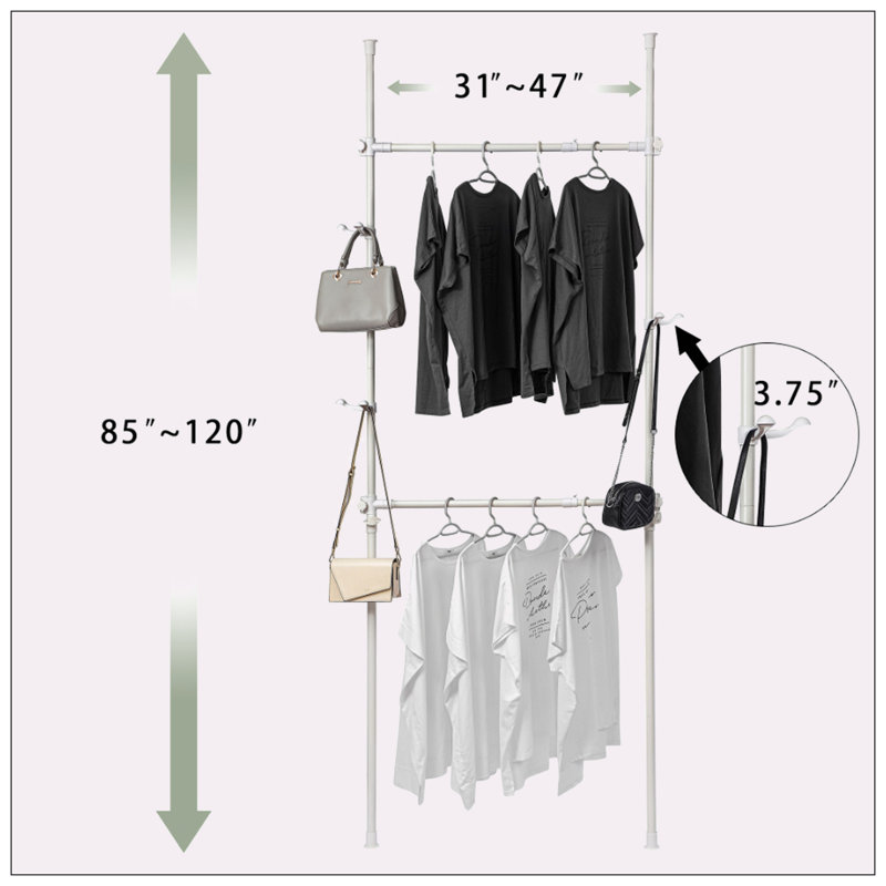 Portant ajustable Raechel, Blanc