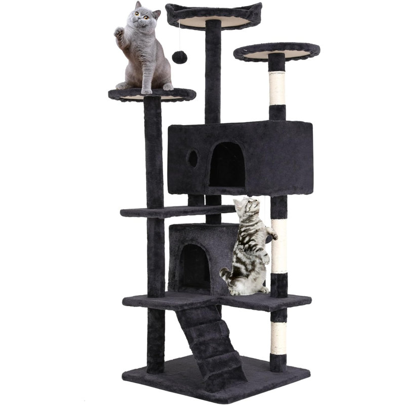 Tour pour arbre à chat Derrell, H 54 po x l 20 po x P 20 po, Gris