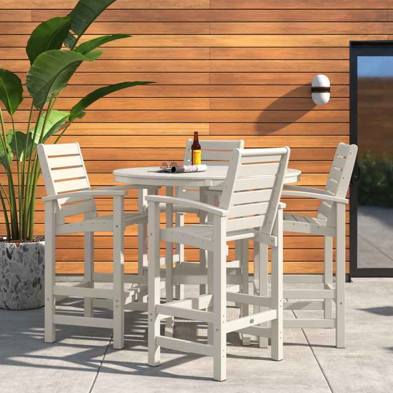 5 Piece Signature Bar Dining Set, Sand