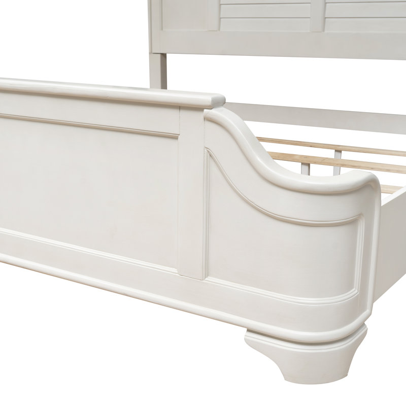 Kaufmann White King 4PC Bedroom Set, 4 Pcs: Bed, Dresser, Mirror, Nightstand, King