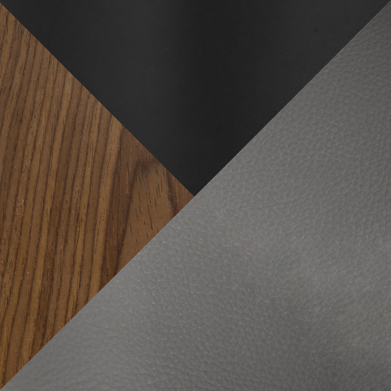 Tabouret Arabelle, Noir / Acajou, Gris