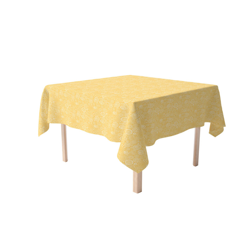 Square Tablecloth, 100% Cotton, 60X60", Bright Patterns In Circles