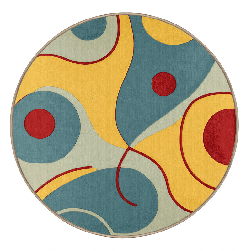 Retro Loop Rug, Round 3'