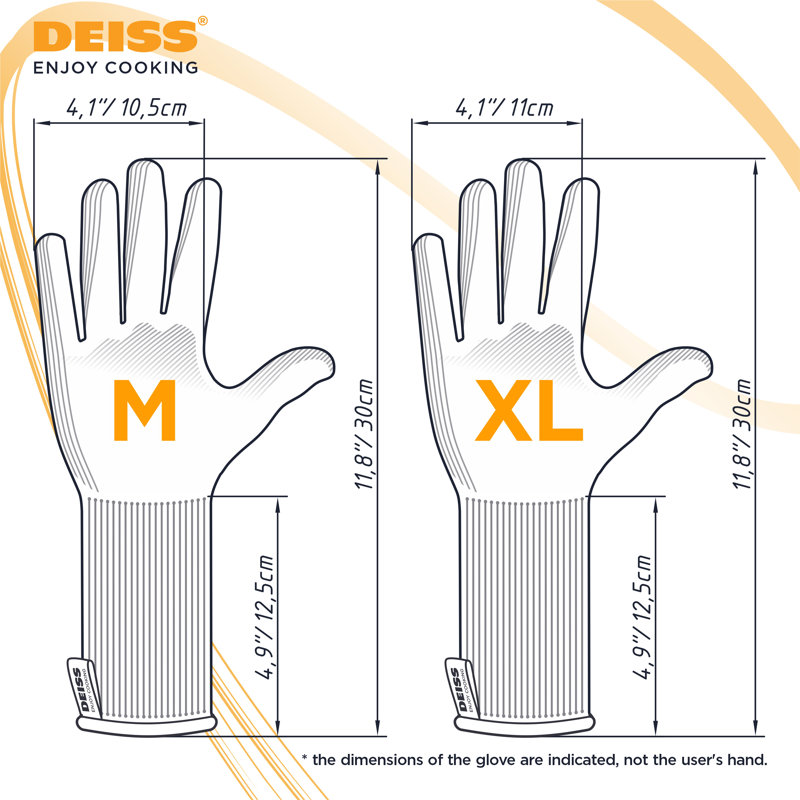 Deiss Pro Cut Resistant Gloves Food Grade, For Secure Cooking, Grilling, Housework & Gardening, 30cm L x 10.5cm W