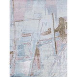 Hand Knotted Abstract Area Rug in Gray/Pink/Brown