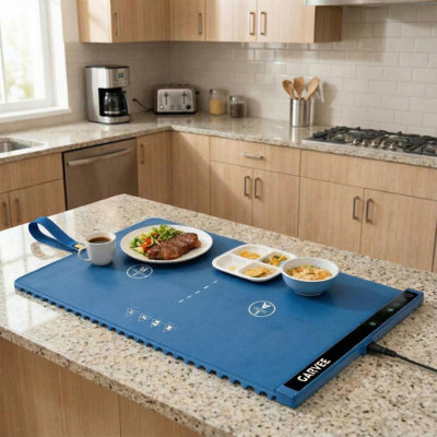Tapis chauffant à 2 zones chauffant 24 po x 15 po, enroulable avec 6 réglages de température et minuterie pour les repas