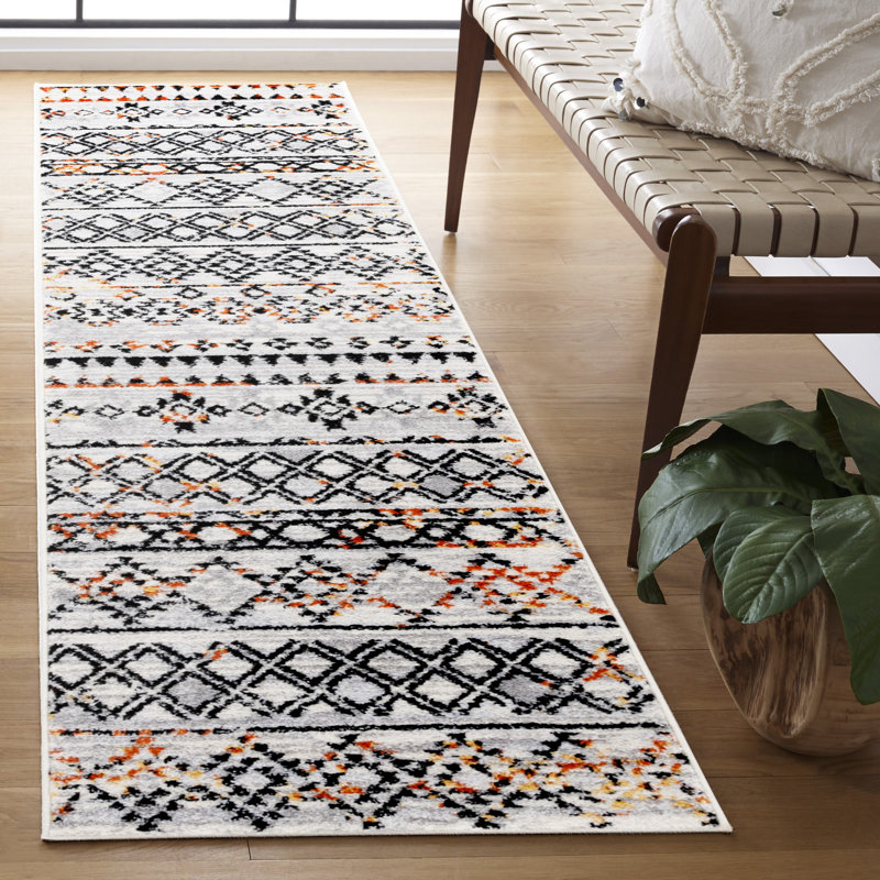 Tapis ivoire / gris Chun, Tapis de couloir 2 pi x 8 pi