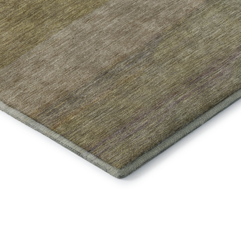Premium Machine Washable Brennon AMF1624 Stripes Rug, Round 8'