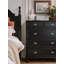 Commode noire chic avec tiroirs en métal