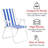 Blue Outdoor Folding Chair, Mesh Patio Chair With Armrests, Portable Lightweight Lawn Chair For Camping, Poolside & Backyard