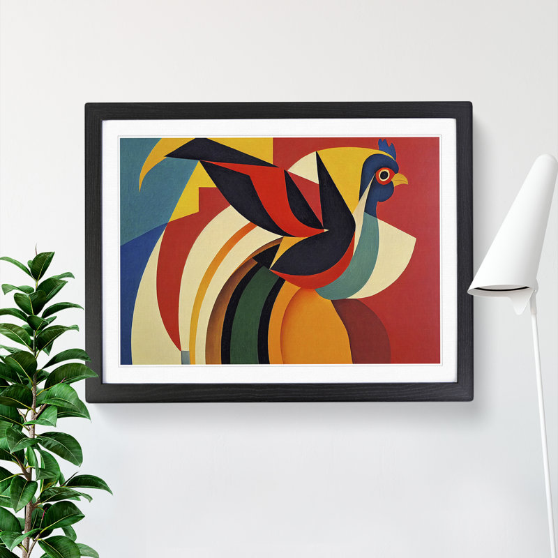 Rooster Abstract Vol.3 - Single Picture Frame Print, 34cm H x 46cm W x 2cm D, Black Framed