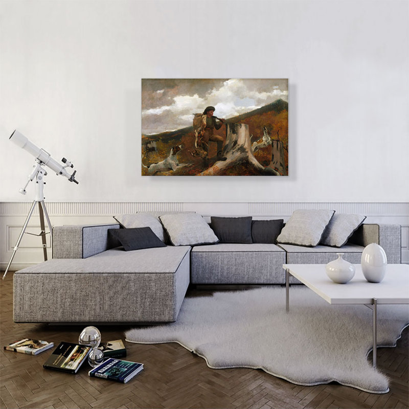 «A Huntsman and Dogs 1891» par Winslow Homer, reproduction d'art sur toile tendue, H 26 po x l 40 po x 1,5 po