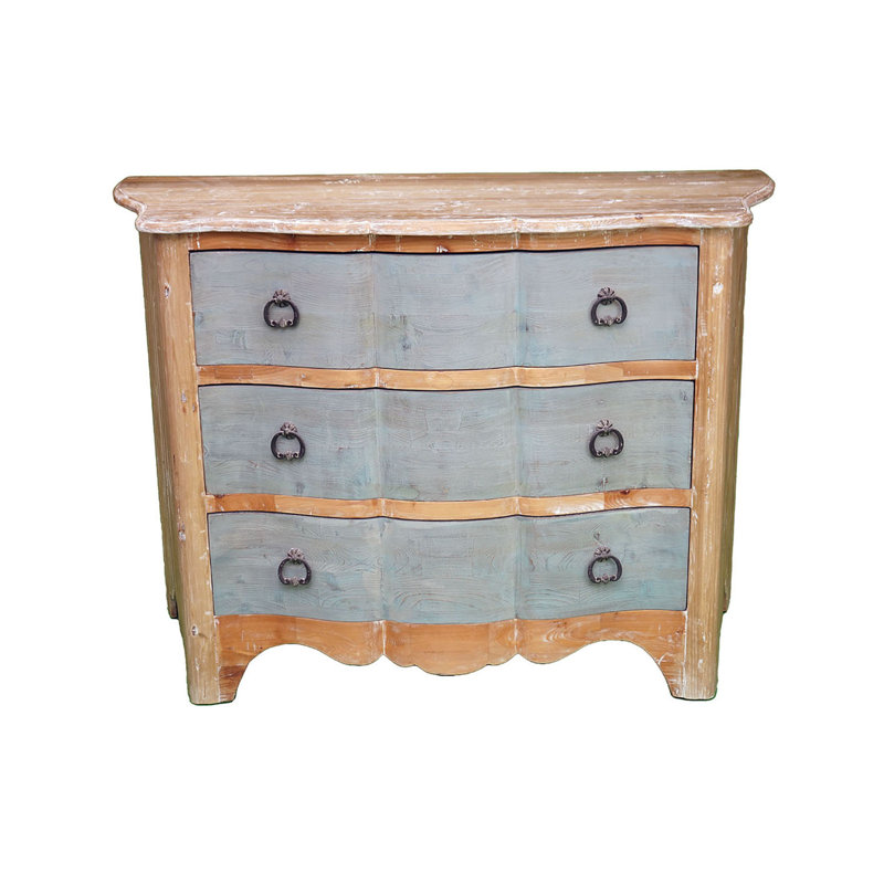 Commode 3 tiroirs Deemston, bois flotté / sel de mer
