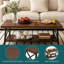 Table basse rectangulaire Saedo de style industriel de 120 cm avec tablette de rangement ouverte pour salon-79106736