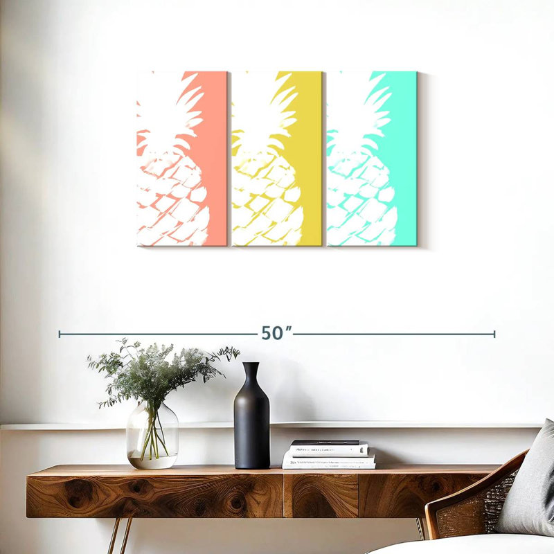 Yarlin Modern Pineapple Trio, 20" H x 33" W