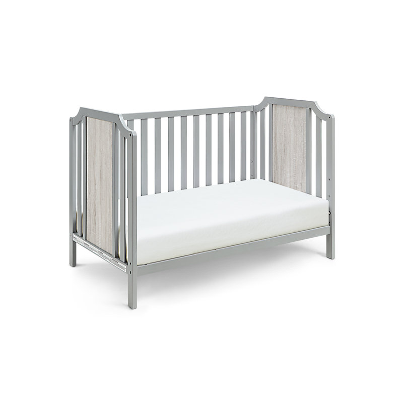 Lit de bébé convertible 3-en-1 Brees Island gris / pierre grise, Gris