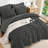 Andency Oversized Queen Comforter Set 7 Piece Dark Grey - Bed in a Bag Oversized Queen Boho Lightweight Fluffy Tufted Bedding Sets with Comforter, Sheets, Pillowcases & Shams-124621816-124621815