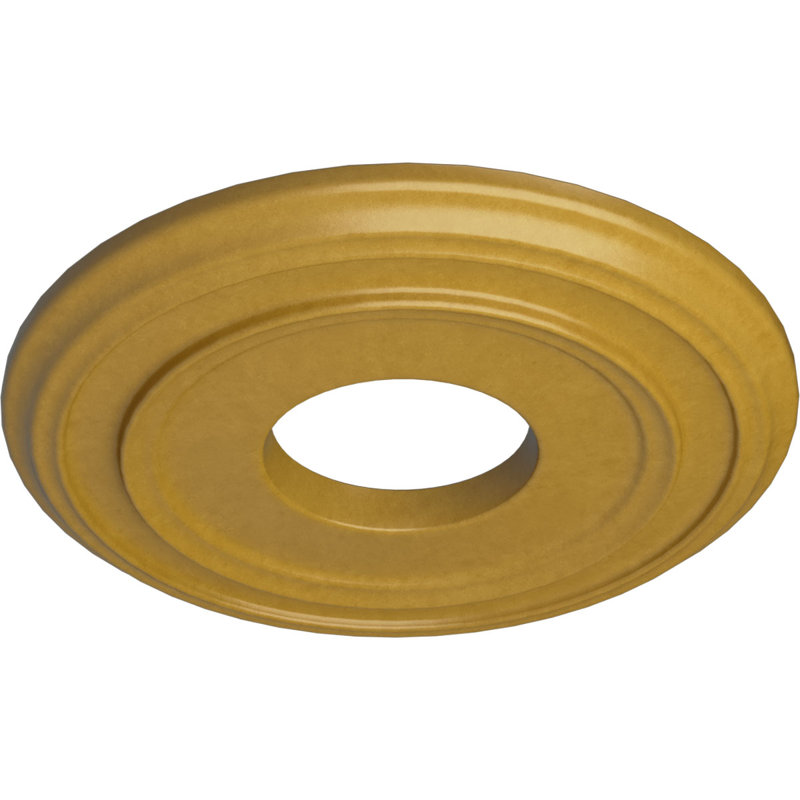 Médaillon de plafond H 12,375 po x l 12,375 po x P 1,125 po, Or iridescent