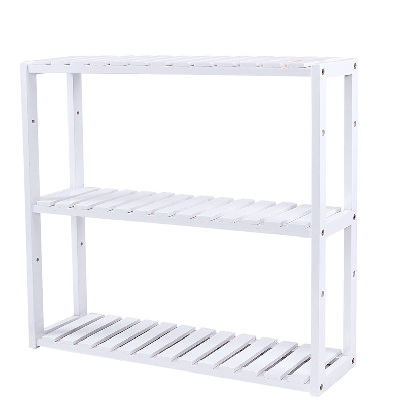 Bryanna Solid Wood Bathroom Shelves, White