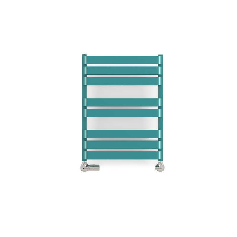 Warp T Bold Heated Towel Rail, 65.5cm H  x 50cm W x 11.2cm D, Teal