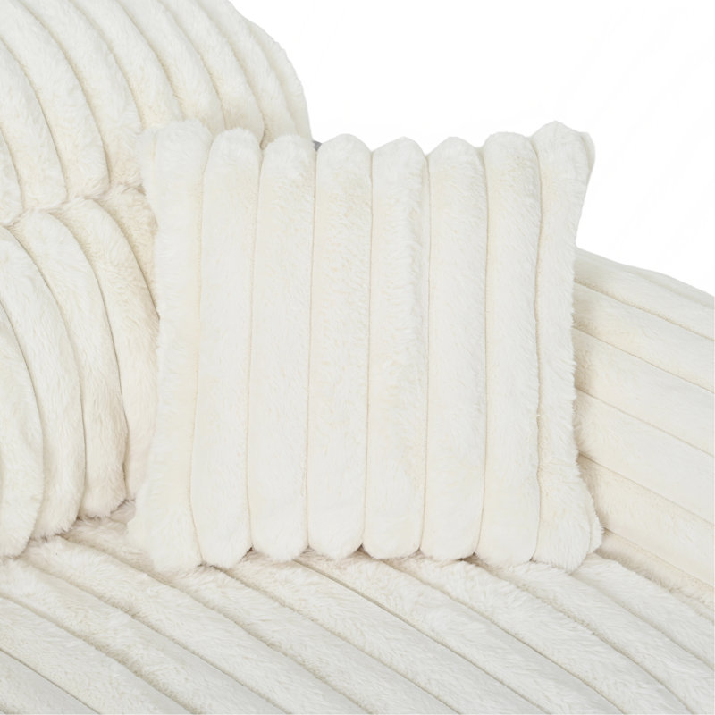 Canapé-lit moderne avec méridienne 65,25 po Cloud, Beige