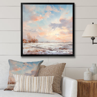 «Clouds Winter Scenery In Country Side», reproduction sur toile