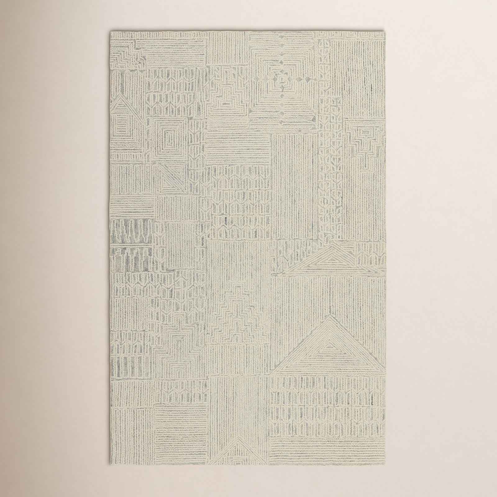 Alexei Cream Light Gray Hand-Tufted Rug, Rectangle 8' x 10'