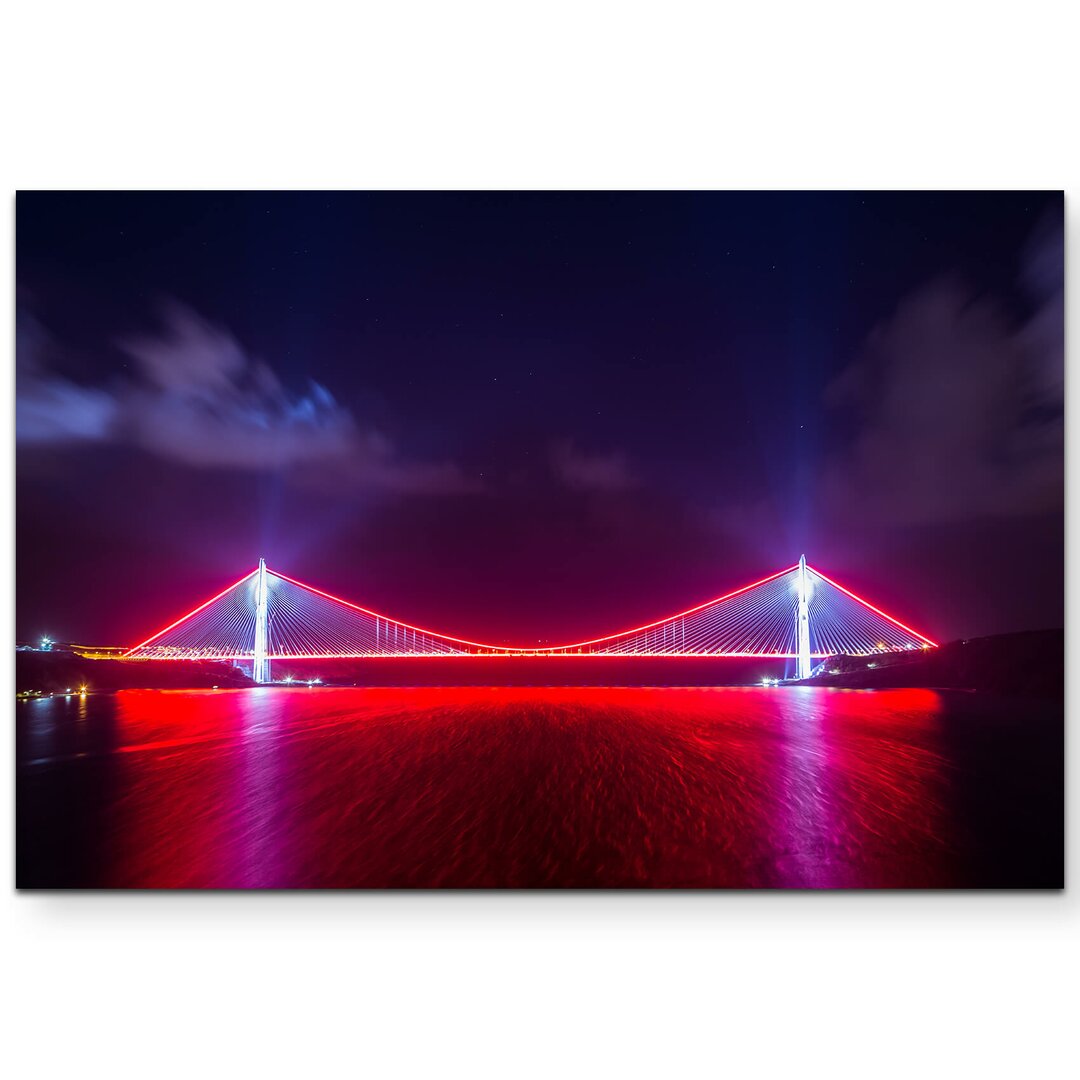 Leinwandbild Yavuz Sultan Selim Brücke bei Nacht