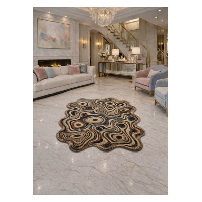 Tapis tissé à motif nautique vert Mosso