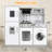 Play Kitchen For Age 3+ Kids, Wooden Chef Pretend Toy Kitchen Washing Machine, Realistic Stove Lights & Sounds, Complete Pretend Set for Preschoolers, Water Dispenser, Stove, Telephone, Range Hood, Oven, Sink(white&gray)-110439675