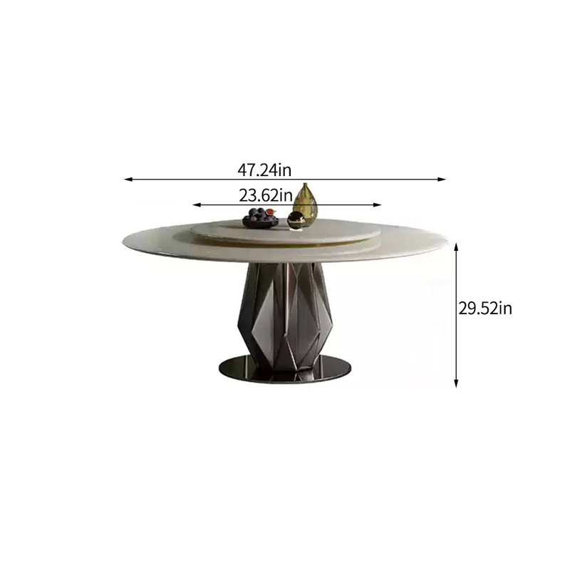 Tables de salle à manger luxueuses, H 29,52 po x L 47,24 po x l 47,24 po