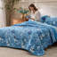 Couvre-lit Literie Floral - édredon réversible à motif floral bleu, couvre-lit léger et matelassé en microfibre-124979666