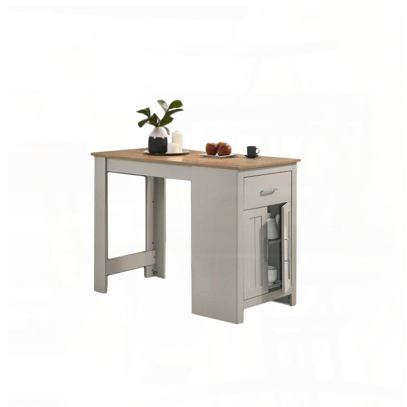 Counter Height Dining Table with Cabinet and Drawer Storage